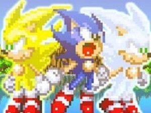 Super Sonic and Hyper Sonic in Sonic 1 Online Game