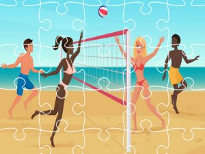 Beach Volleyball Jigsaw Puzzle Game